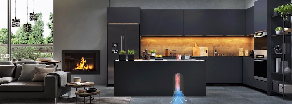 Foto Frisse lucht in de keuken zonder afvoer naar buiten FotoFrisse lucht in de keuken zonder afvoer naar buiten